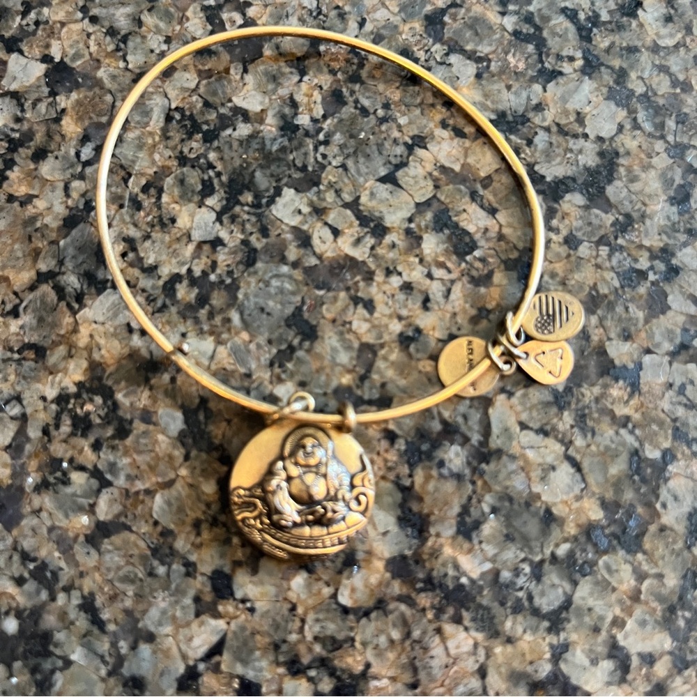Alex & Ani Women's "Laughing Buddha" Expandable Charm Bangle Bracelet